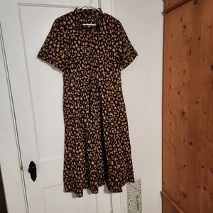 J crew leopard midi shirtdress